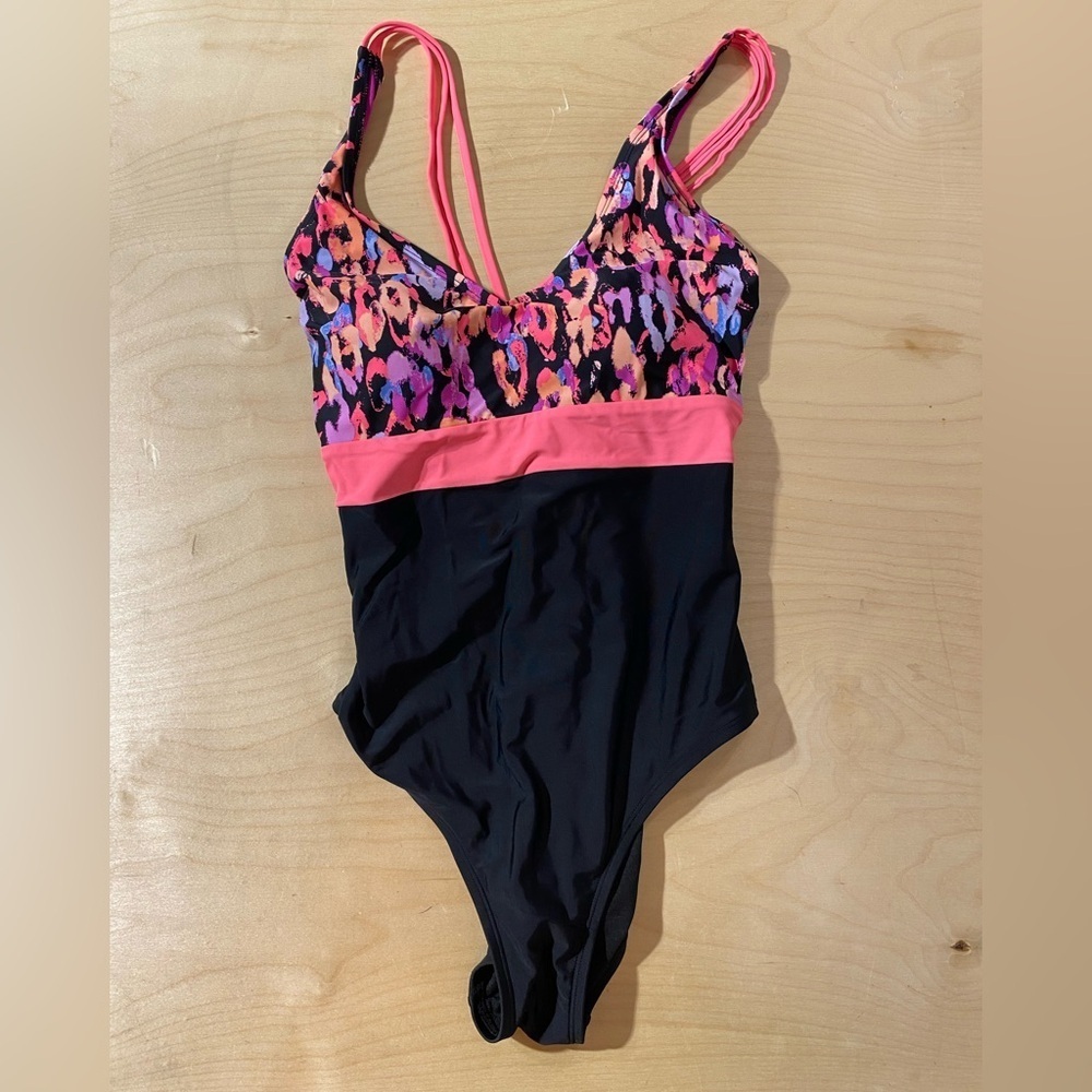 Zelos Colorful Animal Print One-Piece Swimsuit Large (OO)